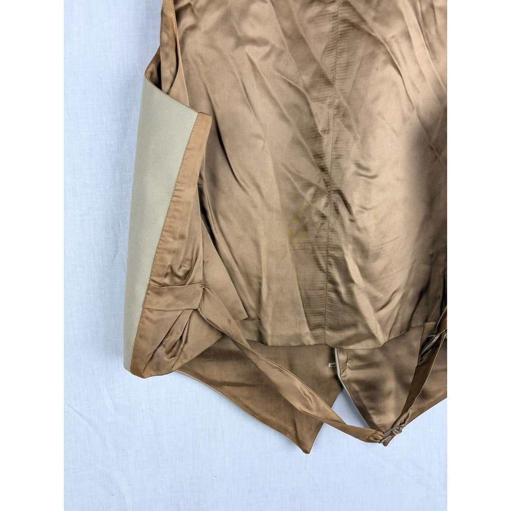 Frederick‎ Theak Mens Tan Formal Waistcoat Vest Made in England Gold Buttons XXL - Picture 11 of 15